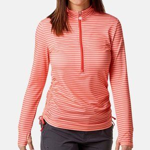 UV Skinz Stripe Half-Zip Ruched Sun Shirt